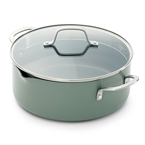 Calphalon ceramic nonstick 5 quart dutch oven with cover in silver ash